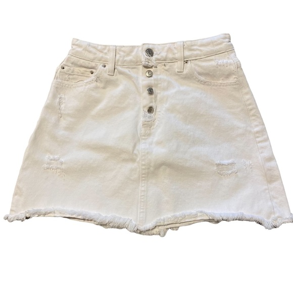 ZARA White Denim Mini Skirt - Picture 1 of 9